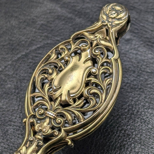 美國古董純銀鍍金便攜式折疊眼鏡 Roniet